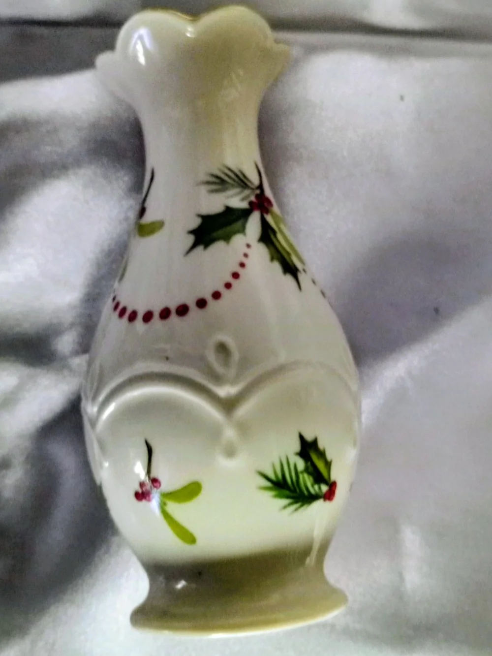 Vintage Lenox Mistletoe and Holly Bud Vase